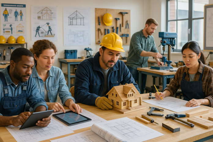 Handwerker mit Tablets